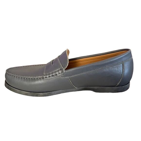 Hugs and Co  Men\'s Gray Leather Loafers Size 12 Casual‎ Shoes penny loafers main image 7